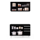 Kit Armário Aéreo E Balcão De Cozinha Lavanderia Dora Sem Tam