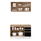 Kit Armário Aéreo E Balcão De Cozinha Lavanderia Dora Sem Tam