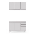 Kit Armário Aéreo E Balcão De Cozinha Lavanderia Dora Sem Tam