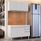 Kit Armário Aéreo E Balcão De Cozinha Lavanderia Dora Sem Tam