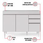 Kit Armário Aéreo E Balcão De Cozinha Lavanderia Dora Sem Tam