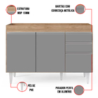 Kit Armário Aéreo E Balcão De Cozinha Lavanderia Dora Sem Tam