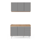 Kit Armário Aéreo E Balcão De Cozinha Lavanderia Dora Sem Tam