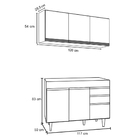 Kit Armário Aéreo E Balcão De Cozinha Lavanderia Dora Sem Tam