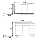 Kit Armário Aéreo E Balcão De Cozinha Lavanderia Lucy Com Tam