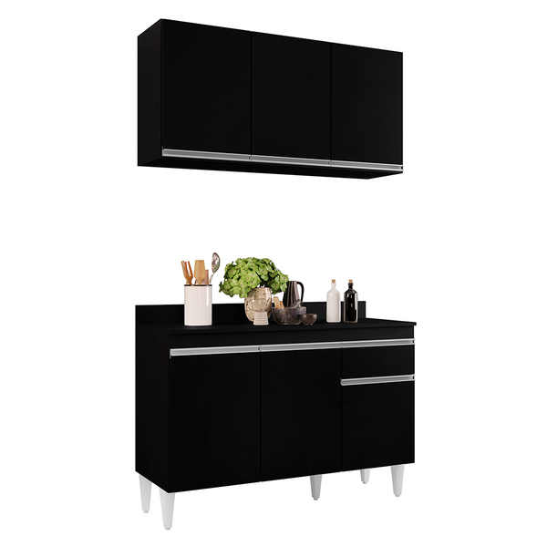 Kit Armário Aéreo E Balcão De Cozinha Lavanderia Lucy Com Tam