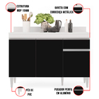 Kit Armário Aéreo E Balcão De Cozinha Lavanderia Lucy Com Tam