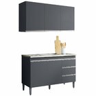 Kit Armário Aéreo E Balcão De Pia Sem Tampo 120 Cm Adriana Ci