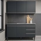 Kit Armário Aéreo E Balcão De Pia Sem Tampo 120 Cm Adriana Ci