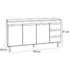 Kit Armário Aéreo E Balcão De Pia Sem Tampo 160 Cm Adriana Pr