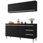 Kit Armário Aéreo E Balcão De Pia Sem Tampo 160 Cm Adriana Pr