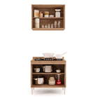 Kit Armário Aéreo E Balcão Para Cooktop De Cozinha 02 Portas