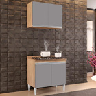 Kit Armário Aéreo E Balcão Para Cooktop De Cozinha 02 Portas