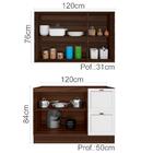 Kit Armario Aereo E Balcao Para Pia 120cm 12527x12525 Pln