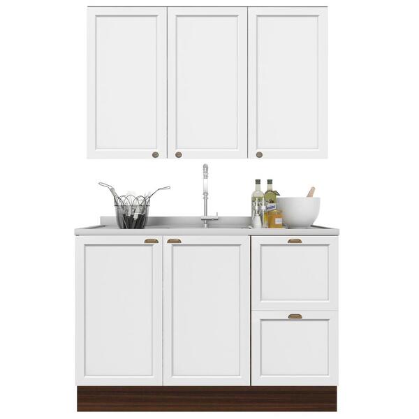 Kit Armario Aereo E Balcao Para Pia 120cm 12527x12525 Pln