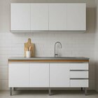 Kit Armário Aéreo E Balcão Para Pia Sem Tampo 150 Cm Adriana