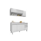 Kit Armário Aéreo Maya E Balcão Ayla 150cm S/ Tampo Branco -