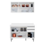 Kit Armário Aéreo Valentina E Balcão Melissa 120cm S/ Tampo B