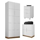 Kit Armário Alto E Baixo Gaveteiro Cubic Branco Caemmun