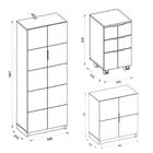 Kit Armário Alto E Baixo Gaveteiro Cubic Branco Caemmun