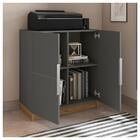 Kit Armário Baixo Gaveteiro Mesa Cubic Cinza Caemmun