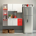 Kit Armário Balcão Suspenso Carolina 197x136 Cm Nichos Cantin