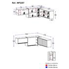 Kit Armário Cozinha Aéreo Canto 90cm Com Aéreo 70cm E Aéreo 1