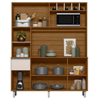 Kit Armário Cozinha Alice 6 Portas Carvalho Off White Poliman