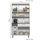 Kit Armário Cozinha Carol 6 Portas Branco Poliman