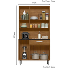 Kit Armário Cozinha Carol 6 Portas Carvalho Branco Poliman