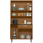 Kit Armário Cozinha Carol 6 Portas Carvalho Branco Poliman