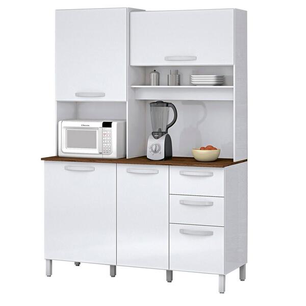 Kit Armario Cozinha Diamante 04 Portas 1420mm Branco Vitamov