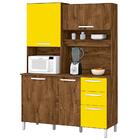 Kit Armario Cozinha Diamante 04 Portas 1420mm Malbec/amarelo