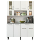 Kit Armário Cozinha Gabi 8 Portas Branco Poliman