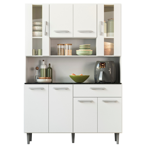 Kit Armário Cozinha Gabi 8 Portas Branco Poliman