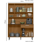 Kit Armário Cozinha Gabi 8 Portas Carvalho Branco Poliman