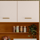 Kit Armário Cozinha New Izis 4 Portas Freijó Off White Poliman