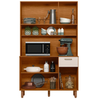 Kit Armário Cozinha New Livia 6 Portas Freijó Off White Polim