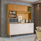 Kit Armário Cozinha Núria 9 Portas Freijó Off White Poliman