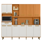 Kit Armário Cozinha Pilar 11 Portas Freijó Off White Rip Fris