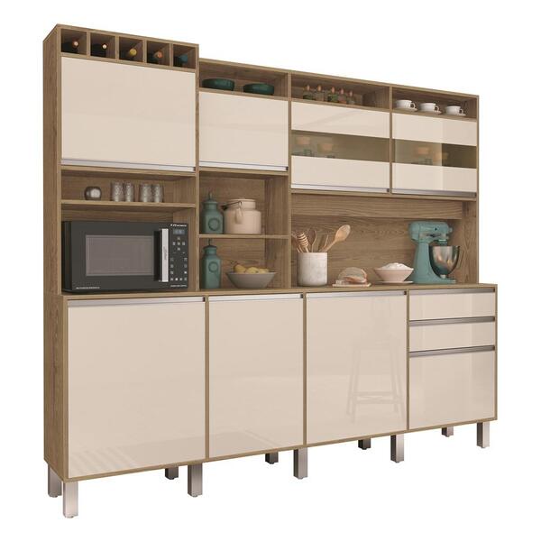 Kit Armario Cozinha Smart 08 Portas Cod. 6008 Freijo/off Whit