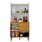 Kit Armário De Cozinha 4 Portas 2 Gavetas Luan Cinamomo/branc