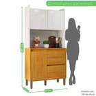 Kit Armário De Cozinha 4 Portas 2 Gavetas Luan Cinamomo/branc