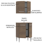 Kit Armário De Cozinha 4 Portas Com Armário Aéreo E Balcão Em