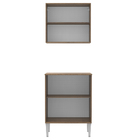 Kit Armário De Cozinha 4 Portas Com Armário Aéreo E Balcão Em