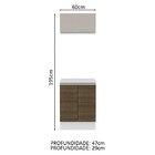 Kit Armário De Cozinha 60 Cm 100% Mdf 2 Portas E 1 Suspensa C