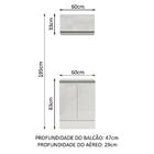 Kit Armário De Cozinha 60 Cm 100% Mdf 2 Portas E 1 Suspensa P