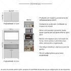 Kit Armário De Cozinha 62,5cm Com Balcão Para Forno/micro-ond
