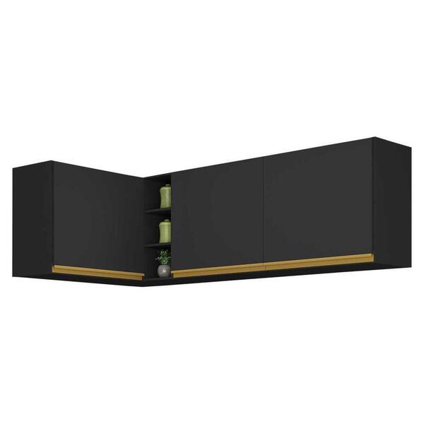 Kit Armário De Cozinha Aéreo Canto 90cm E Aéreo 120cm Veneza