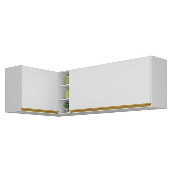 Kit Armário De Cozinha Aéreo Canto 90cm E Aéreo 120cm Veneza